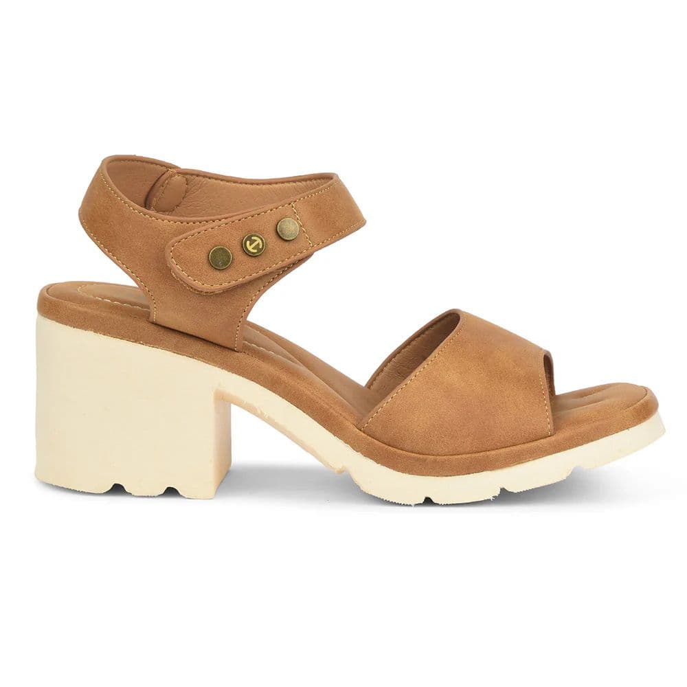 Healers Tan Casual Block Heel Sandal For Women ZQ-DM-17 By Liberty — photo 2
