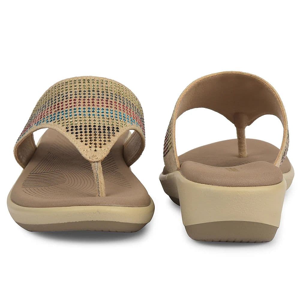 Healers Beige Casual Heeled Sandal For Women JFL-69 By Liberty — photo 6