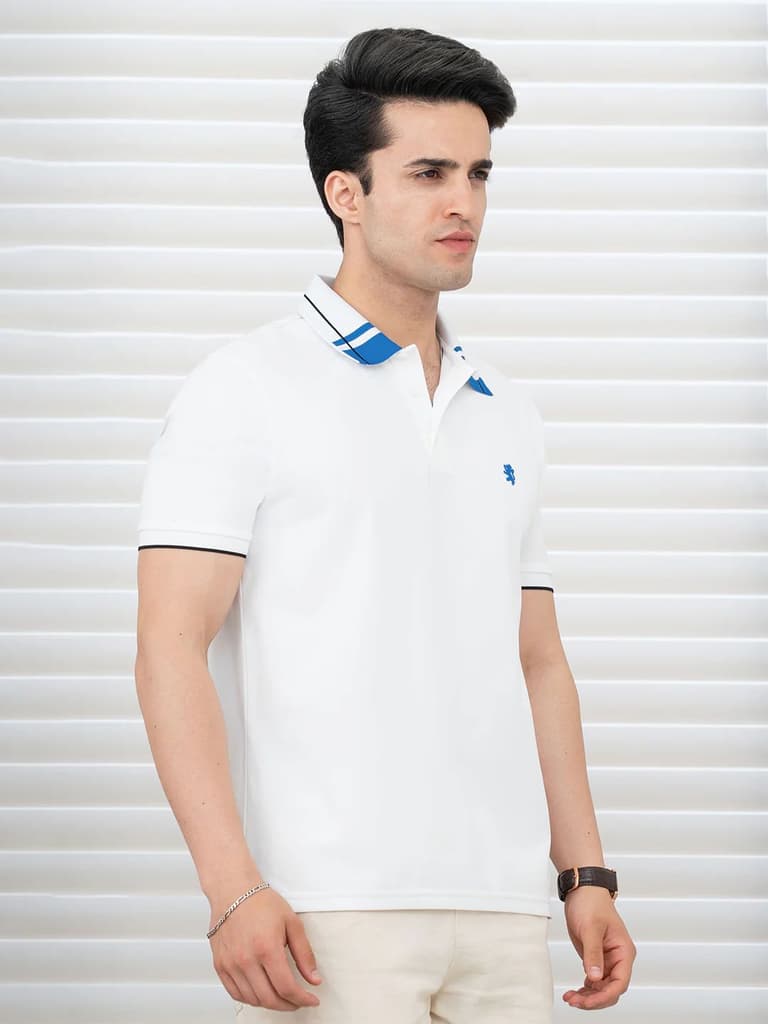 T Shirts for Men in White | Polyester Polo T Shirt — photo 2