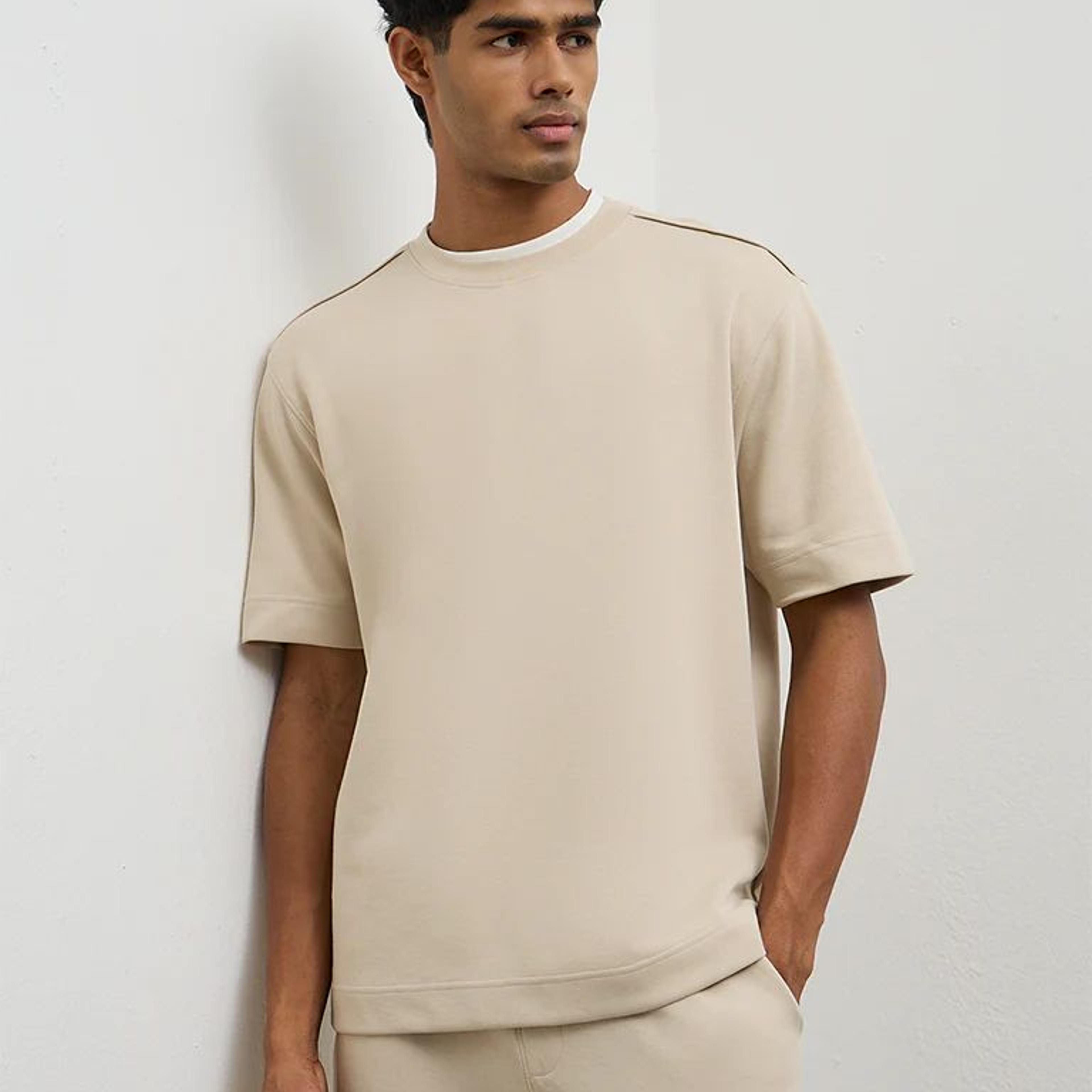 Nuoflexx Light Beige Relaxed-Fit T-Shirt
