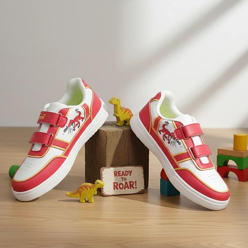 Leap7X Red Sports Non Lacing Sneakers For Kids TOTSTREND5 By Liberty — photo 2