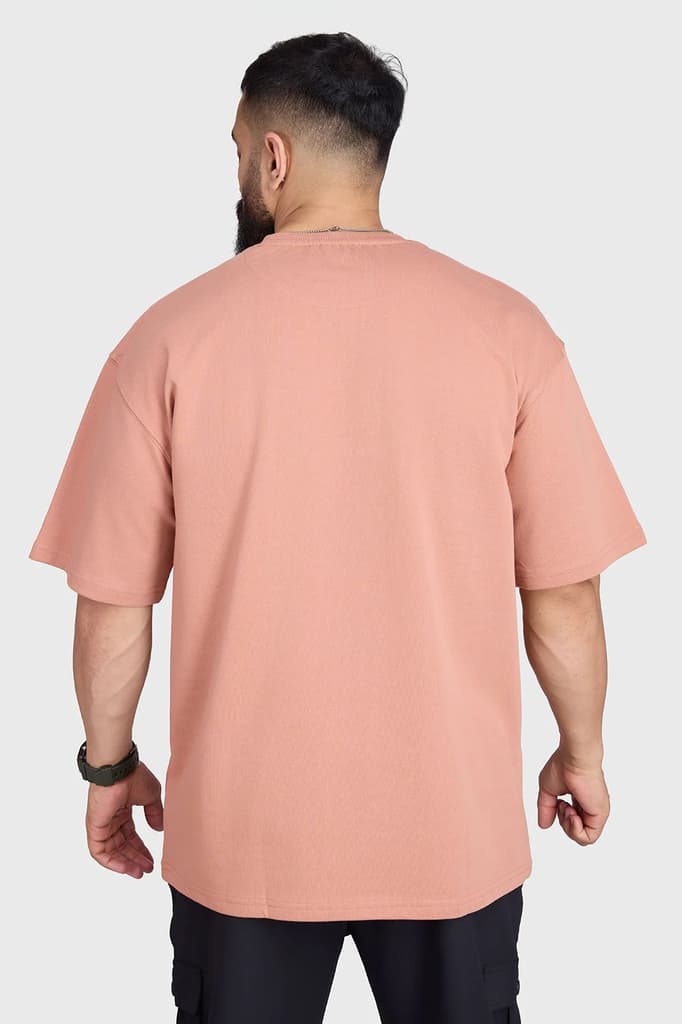 Blurred Oversized T-shirts Warm Beige — photo 6
