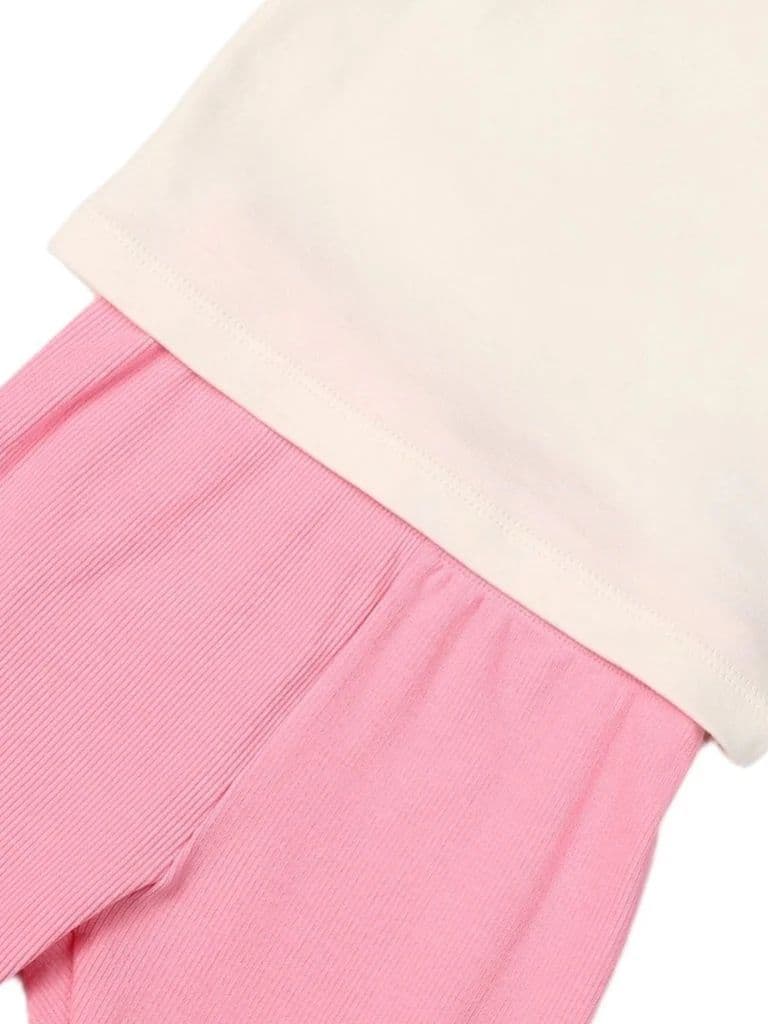 HOP Baby Girls Multicolour Printed Cotton T-Shirt and Pants Set — photo 4