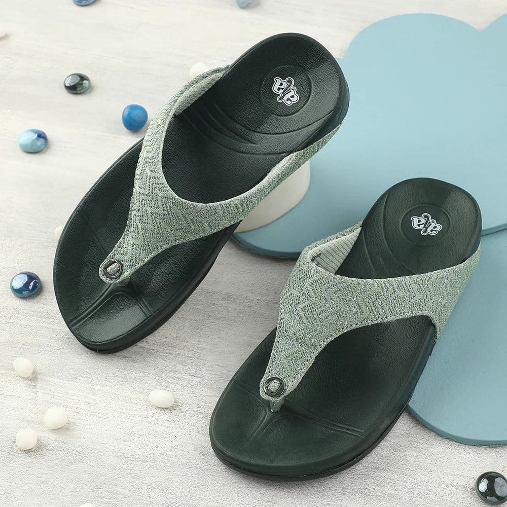 A-HA Green Casual Slipper For Women DIVA-60E By Liberty — photo 4