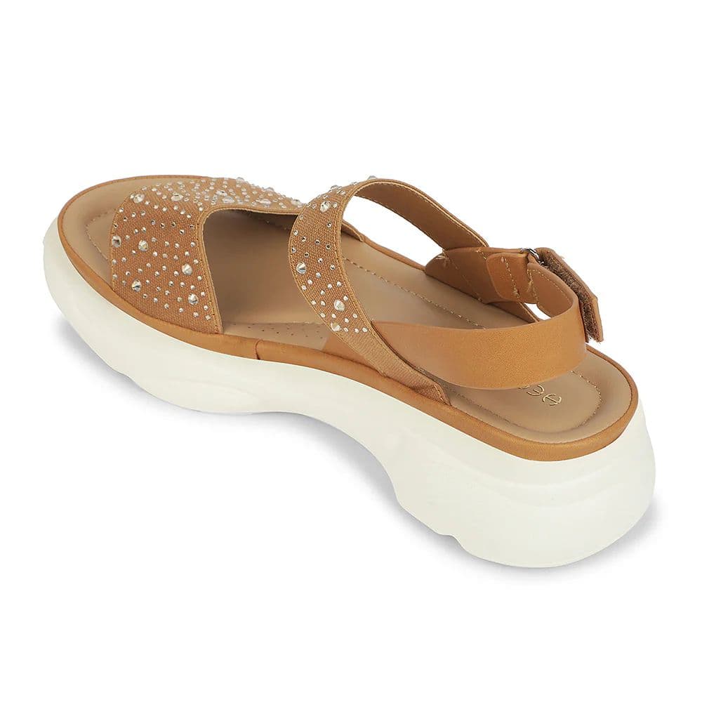 Healers Tan Casual Flat Sandal for Women ZQ-XYSN-08 by Liberty — photo 4
