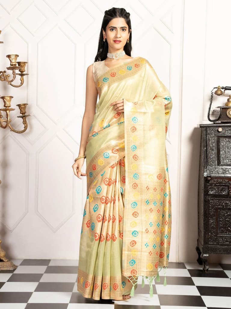 Mimosa Women's Woven Design Banarasi Style Art Silk Saree With Blouse Piece : SA00002082PSFREE — photo 2