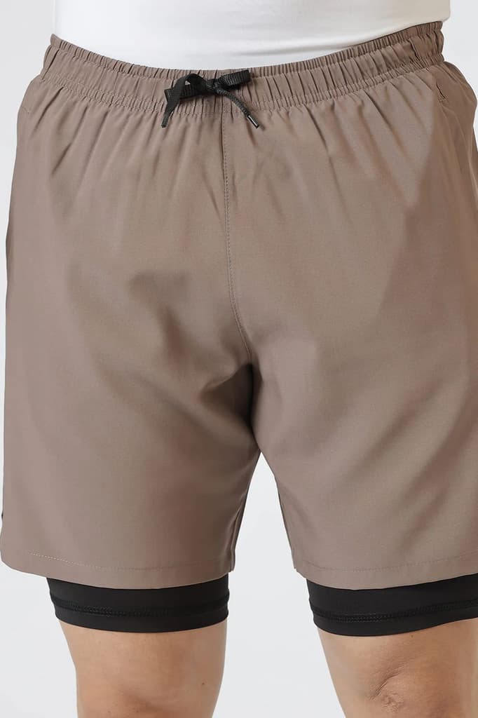 2 in 1 Compression Shorts Dusk Brown — photo 5