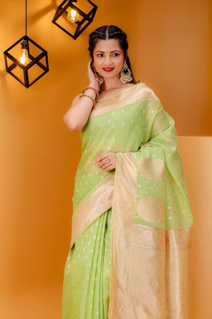 Mimosa Women's Woven Design Banarasi Style Art Silk Saree With Blouse Piece : SA00001779PSFREE — photo 2