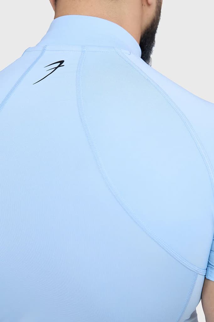 High Neck Compression T-shirt Glacial Blue — photo 5