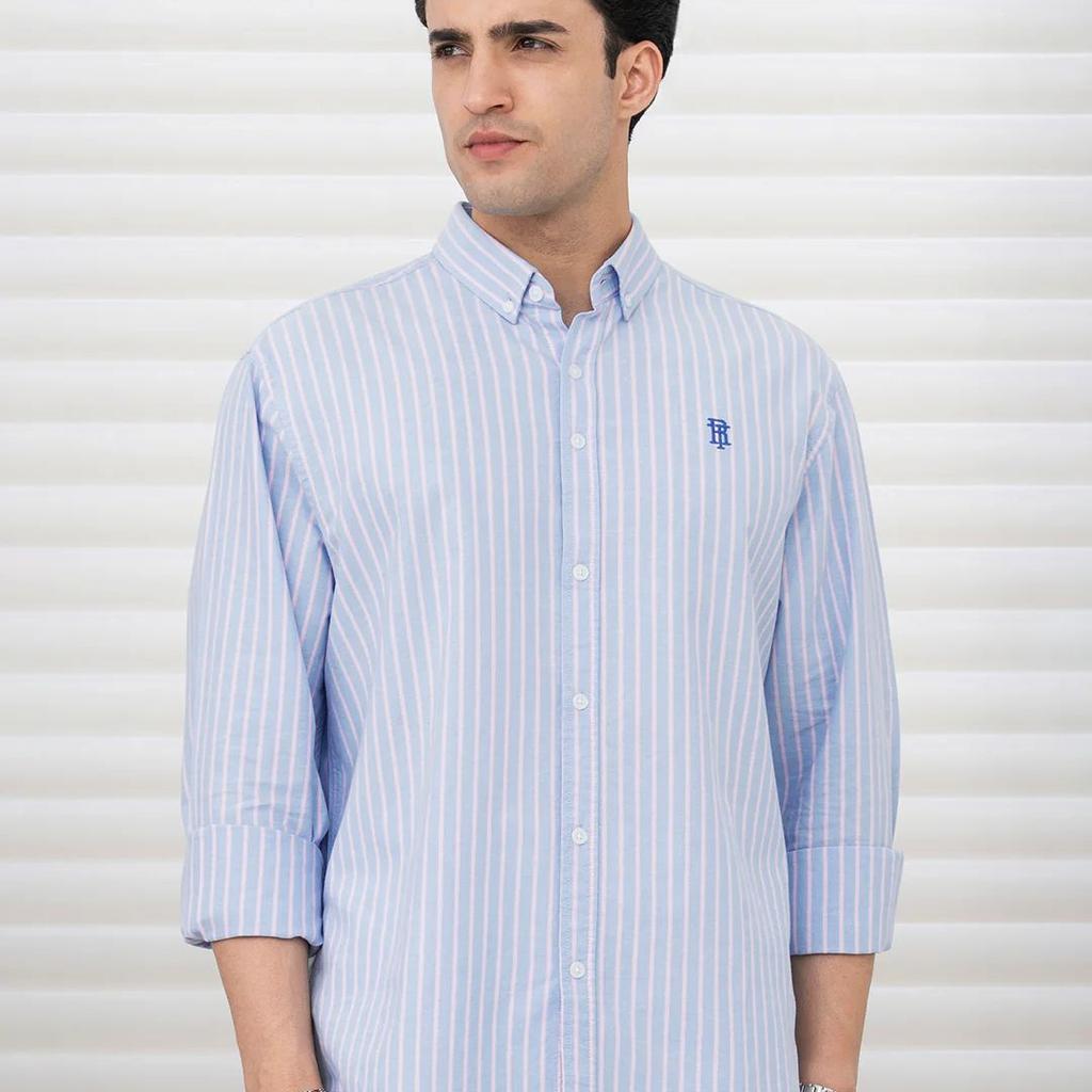 Shirts for Men in Pink | Cotton Oxford Check Full Sleeve Shirt
