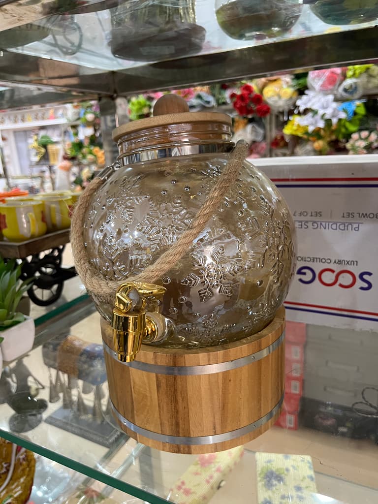 Wooden Jar with Rope | Kitchen & Dining | Wood | Brown