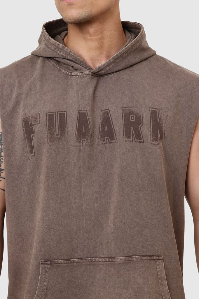 Shadow Washed Capsleeves Hoodie Brown — photo 4