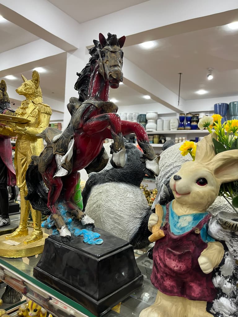 Horse Figurine | Statue | Bronze | Red