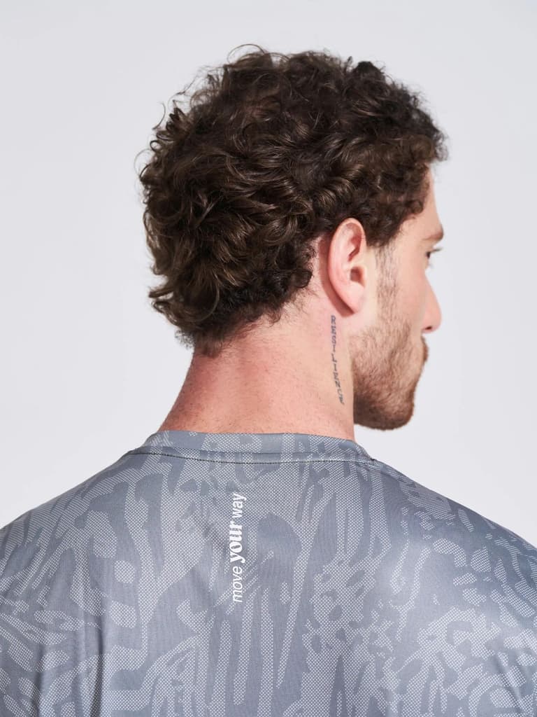 Men's Grey Printed Round Neck T-Shirt — photo 5