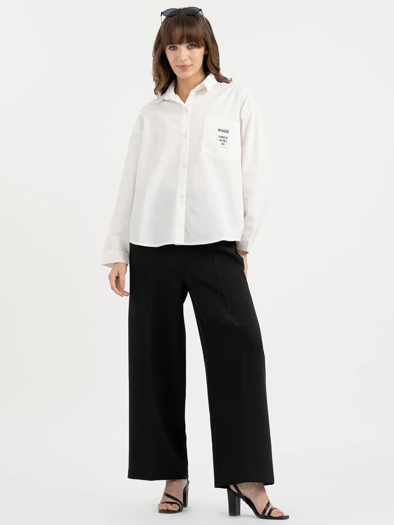 Shirts for Women in White | Graphic Full Sleeve Shirt — photo 5