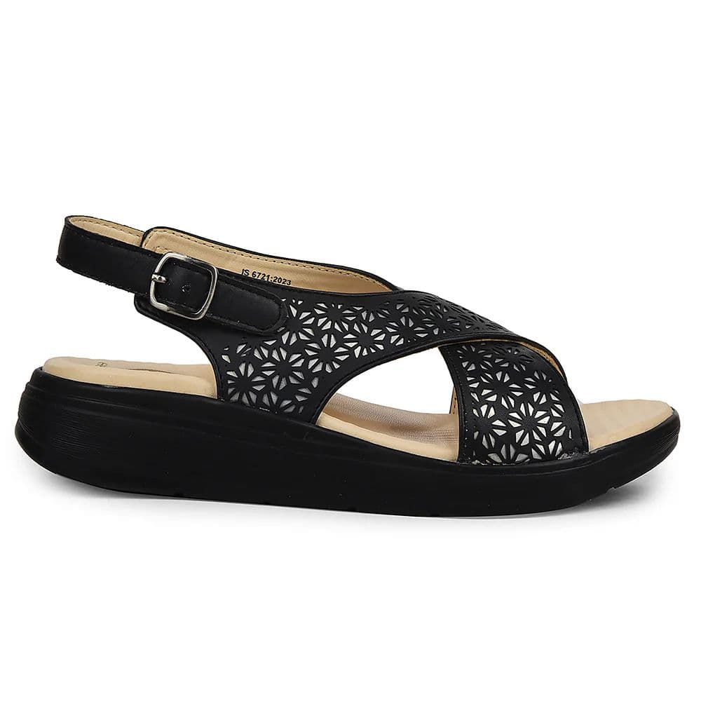 Healers Black Casual Sandal For Women ZUBIE-7E By Liberty — photo 2