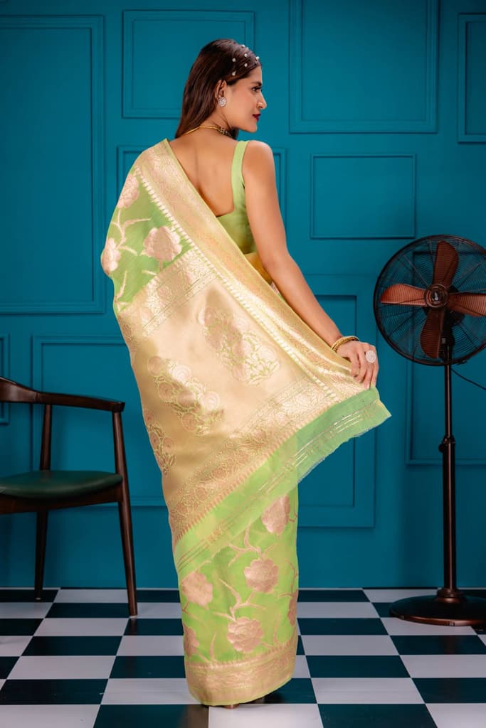 Mimosa Women's Woven Design Banarasi Style Art Silk Saree With Blouse Piece : SA00001764PSFREE — photo 6