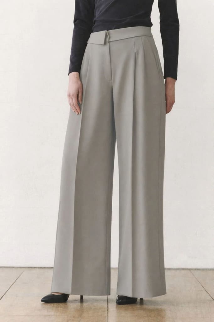 Clean Collar Waist Pleated Trousers — photo 6