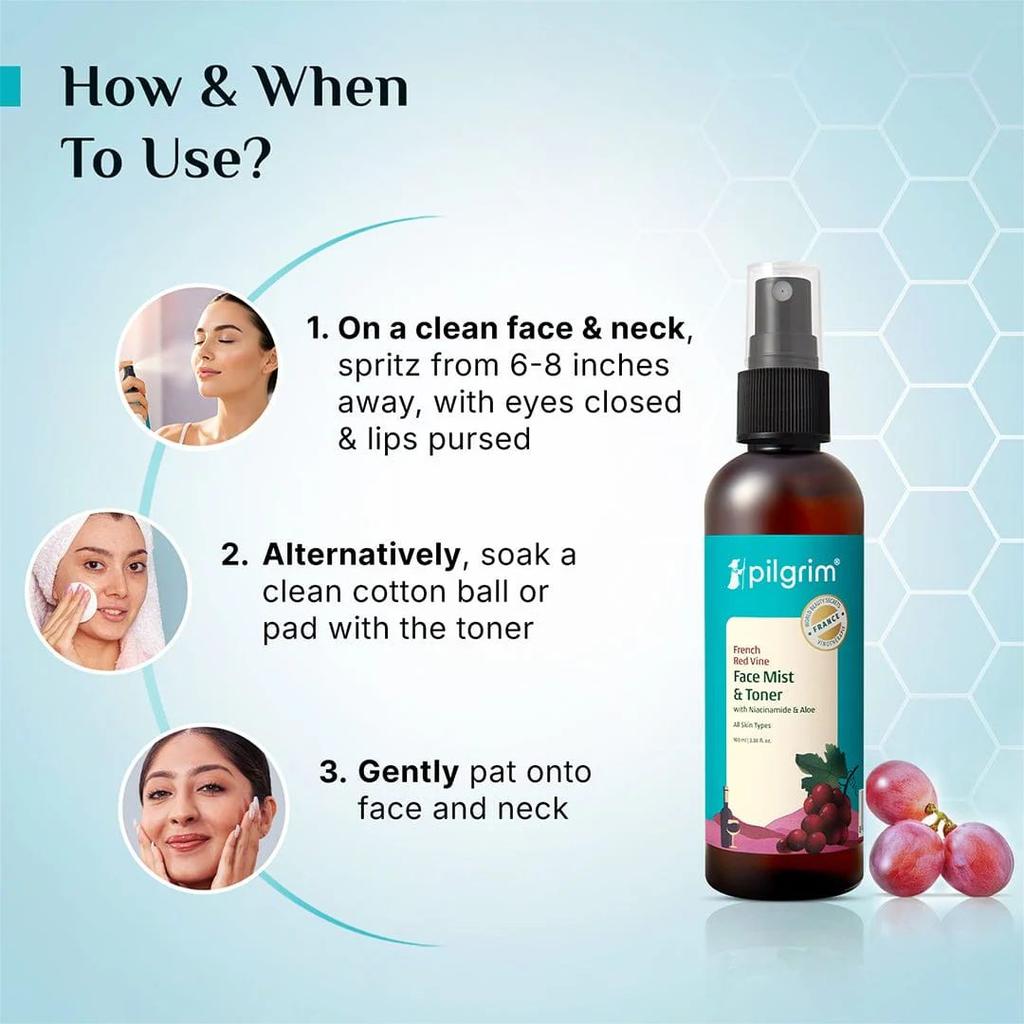 Red Vine Face Mist & Toner with Niacinamide (Vit. B3) & Aloe