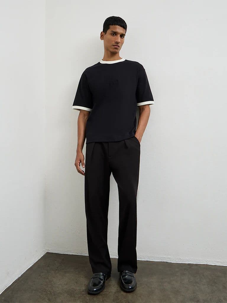Nuon Black Relaxed-Fit Cotton-Blend T-Shirt — photo 3