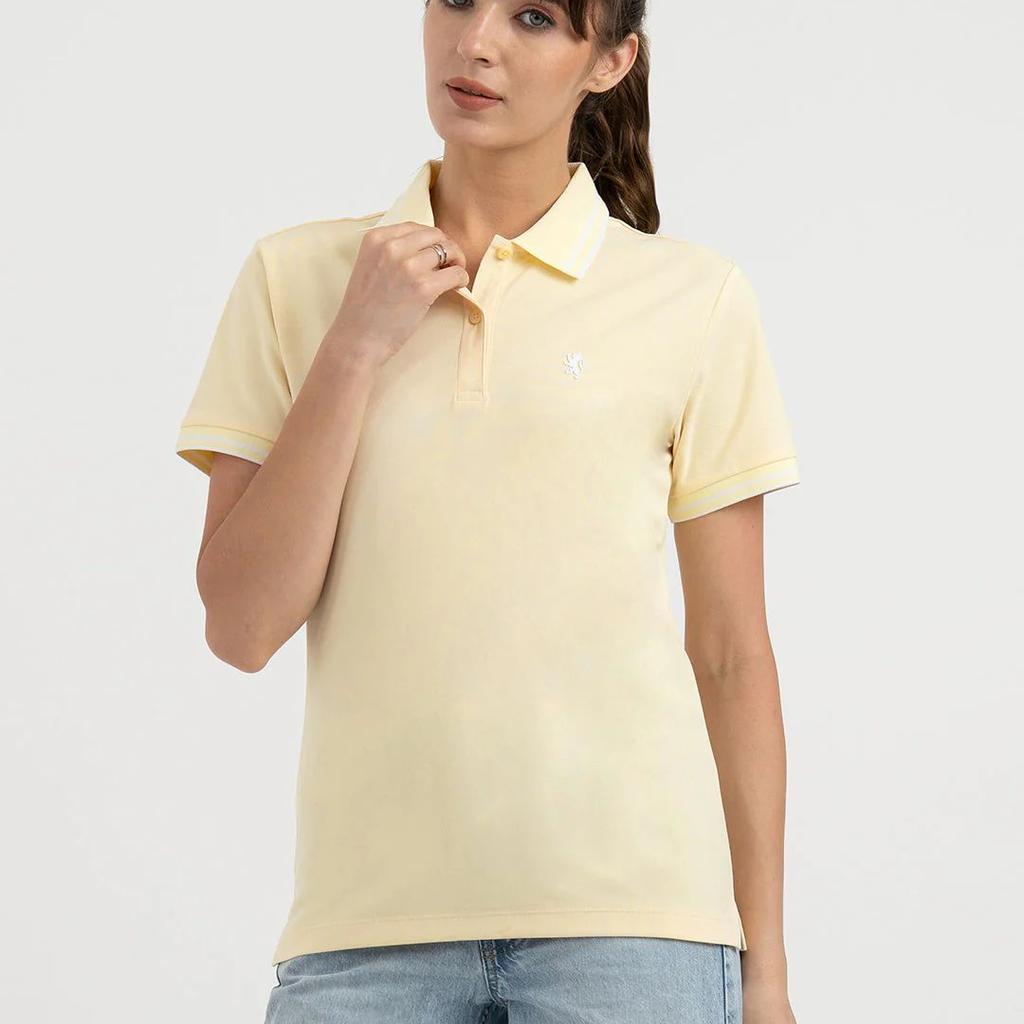 Polo T Shirts for Women in Pastel Yellow