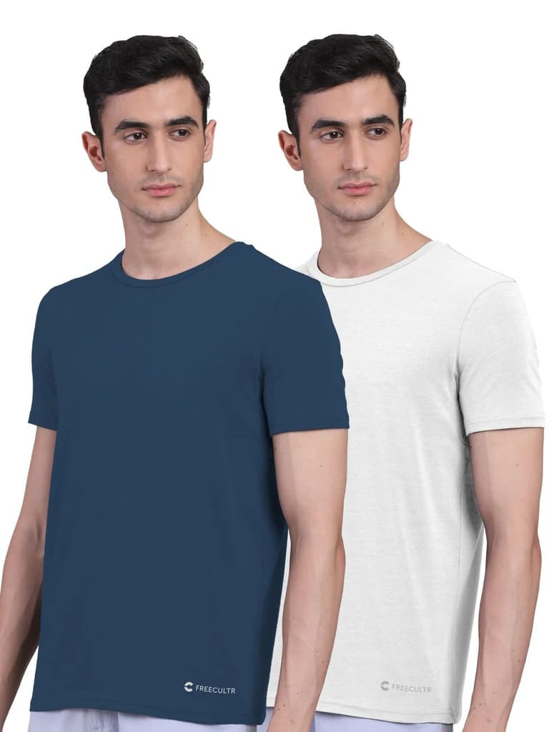 Men's Half Sleeves Bamboo Undershirts (Loungewear & Sleepwear) - Pack of 2 — photo 8