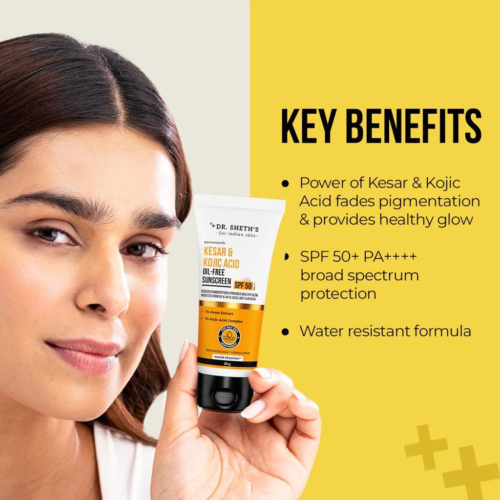 Kesar & Kojic Acid Oil Free Sunscreen - 30g (Pack of 2)