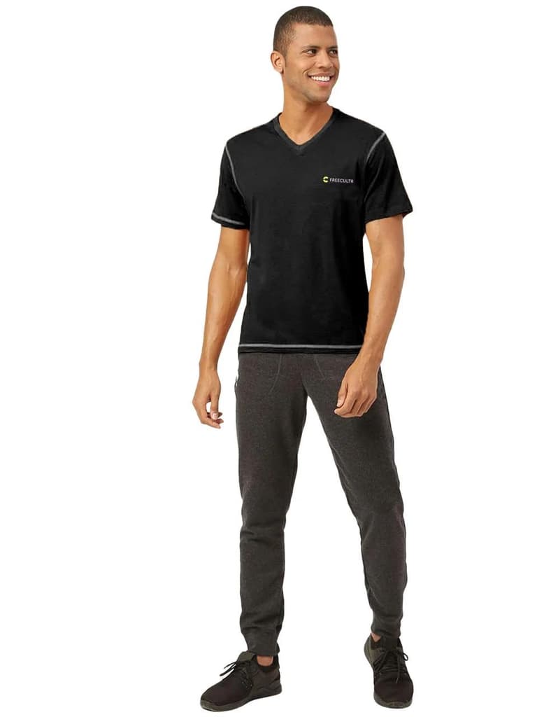 Black Men's Organic Bamboo Casual Tees - V Neck (Pack Of 1) — photo 6
