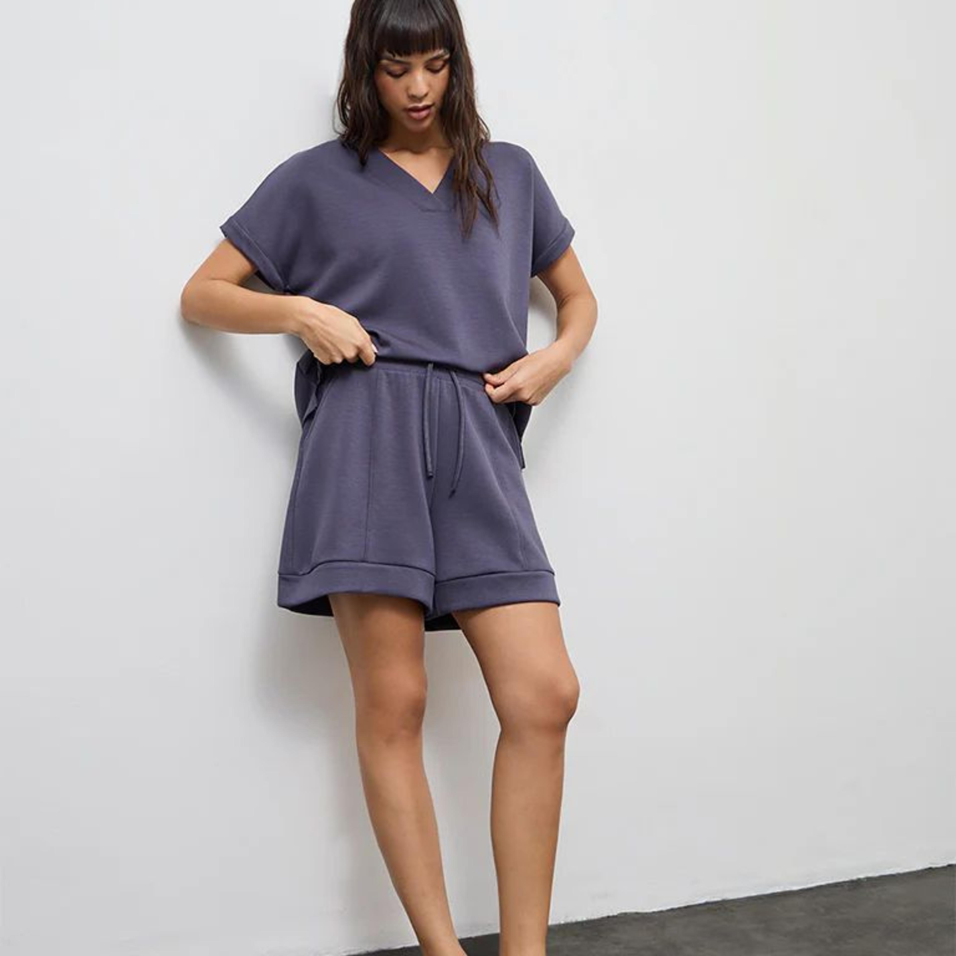Wunderlove Charcoal Solid High-Rise Shorts
