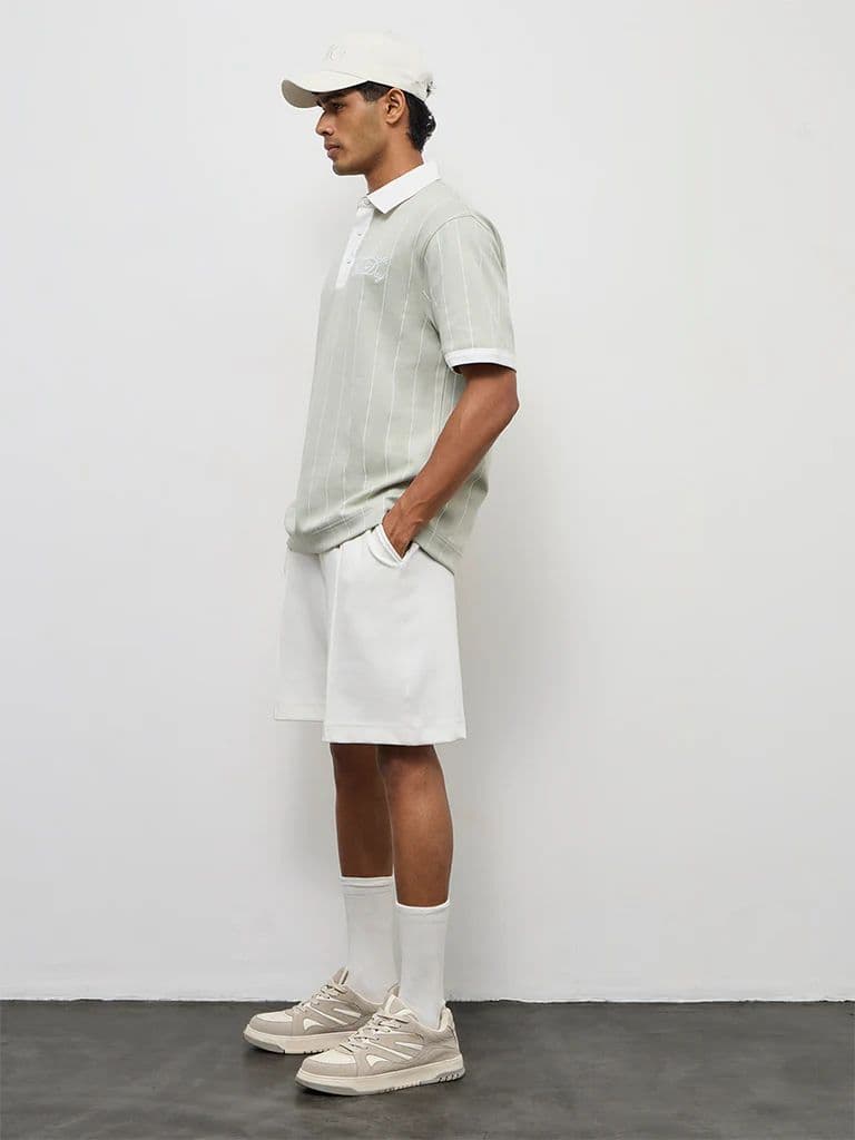 Nuoflexx Sage Striped Relaxed-Fit Cotton-Blend Polo T-Shirt — photo 2