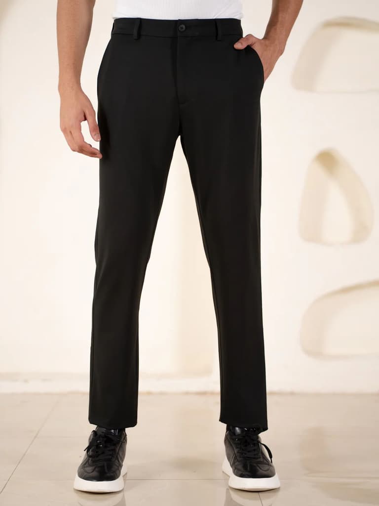 Malai Black Soft-touch Slim Fit Power Stretch Pants — photo 9