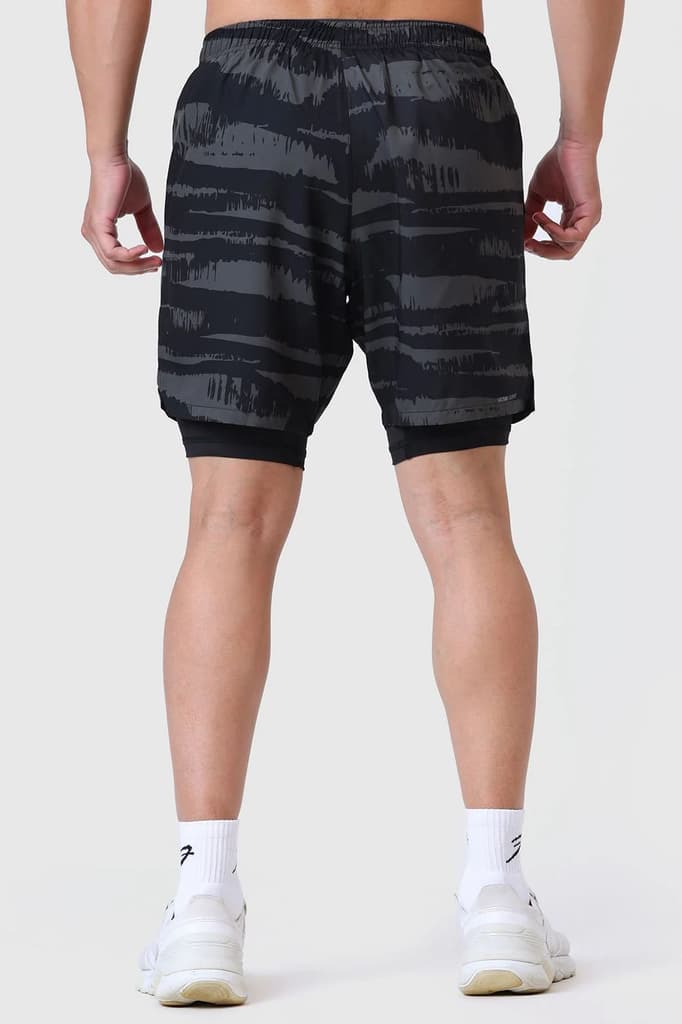 2 in 1 Printed Compression Shorts Olive — photo 5