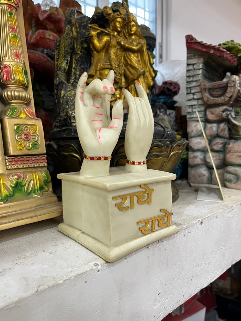 Hand with Finger Raised | Statue | Gold | Pink