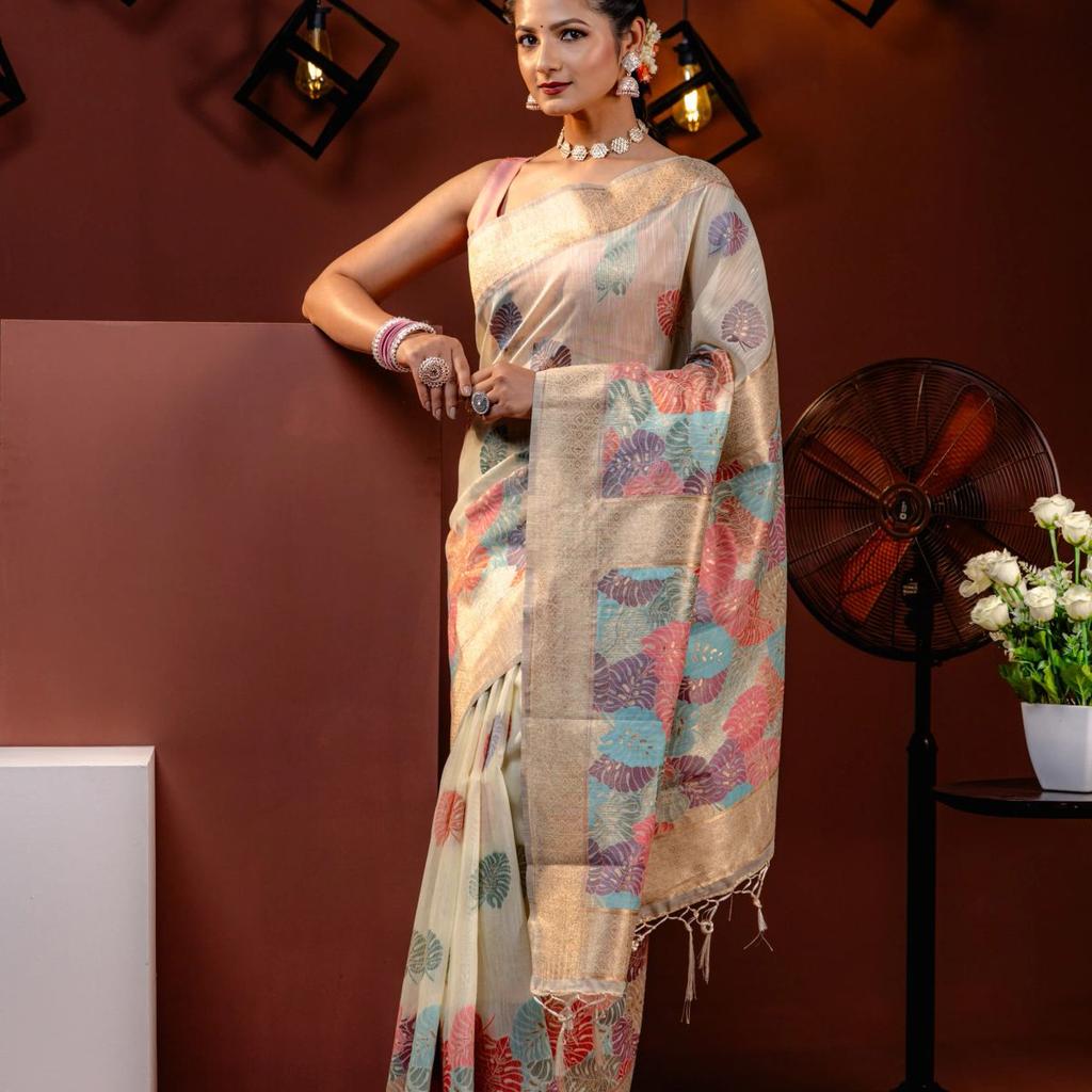 Mimosa Women's Woven Design Banarasi Style Art Silk Saree With Blouse Piece : SA00001787PSFREE