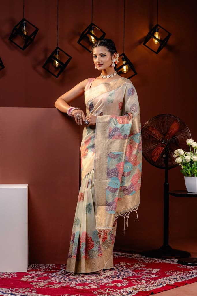 Mimosa Women's Woven Design Banarasi Style Art Silk Saree With Blouse Piece : SA00001787PSFREE — Pista
