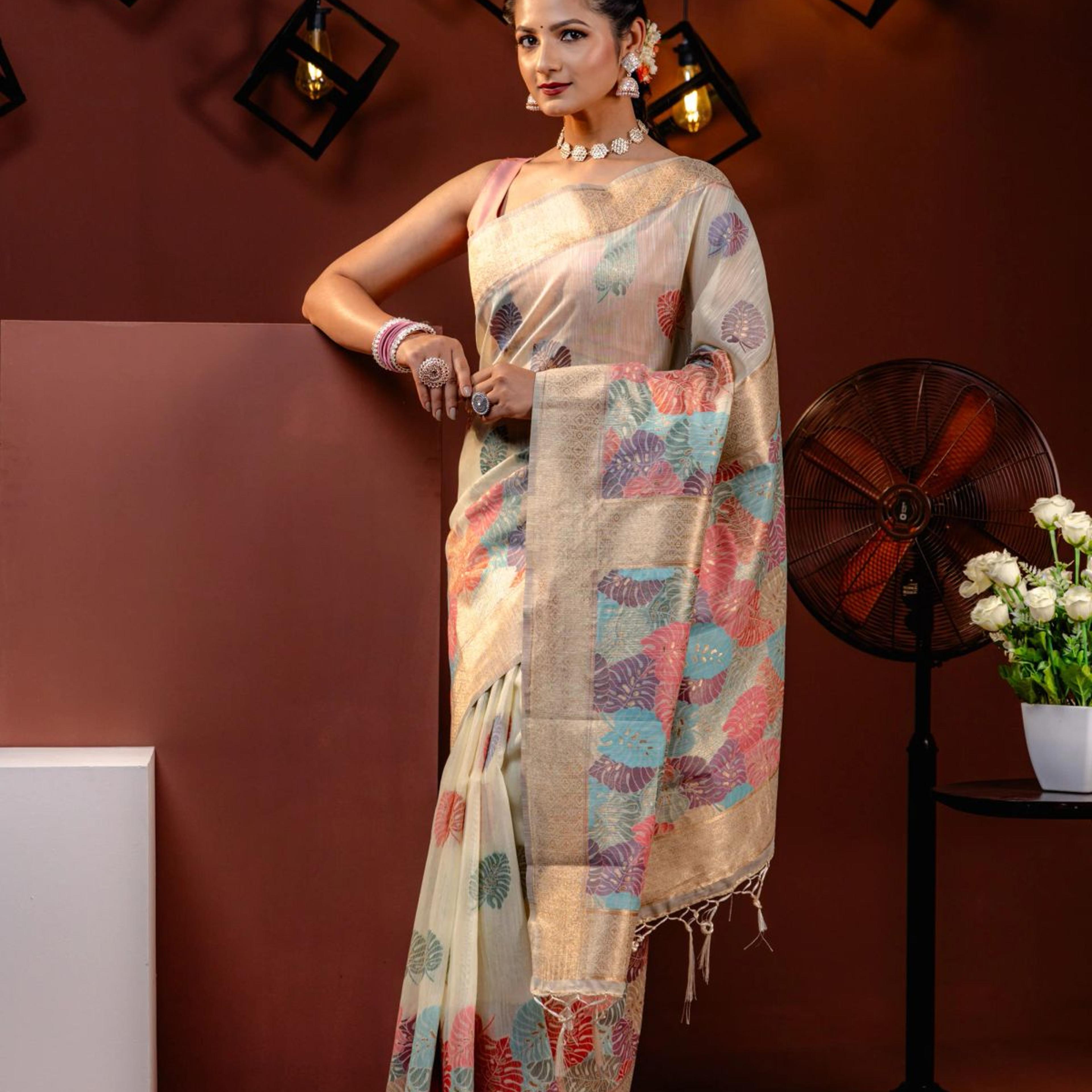 Mimosa Women's Woven Design Banarasi Style Art Silk Saree With Blouse Piece : SA00001787PSFREE