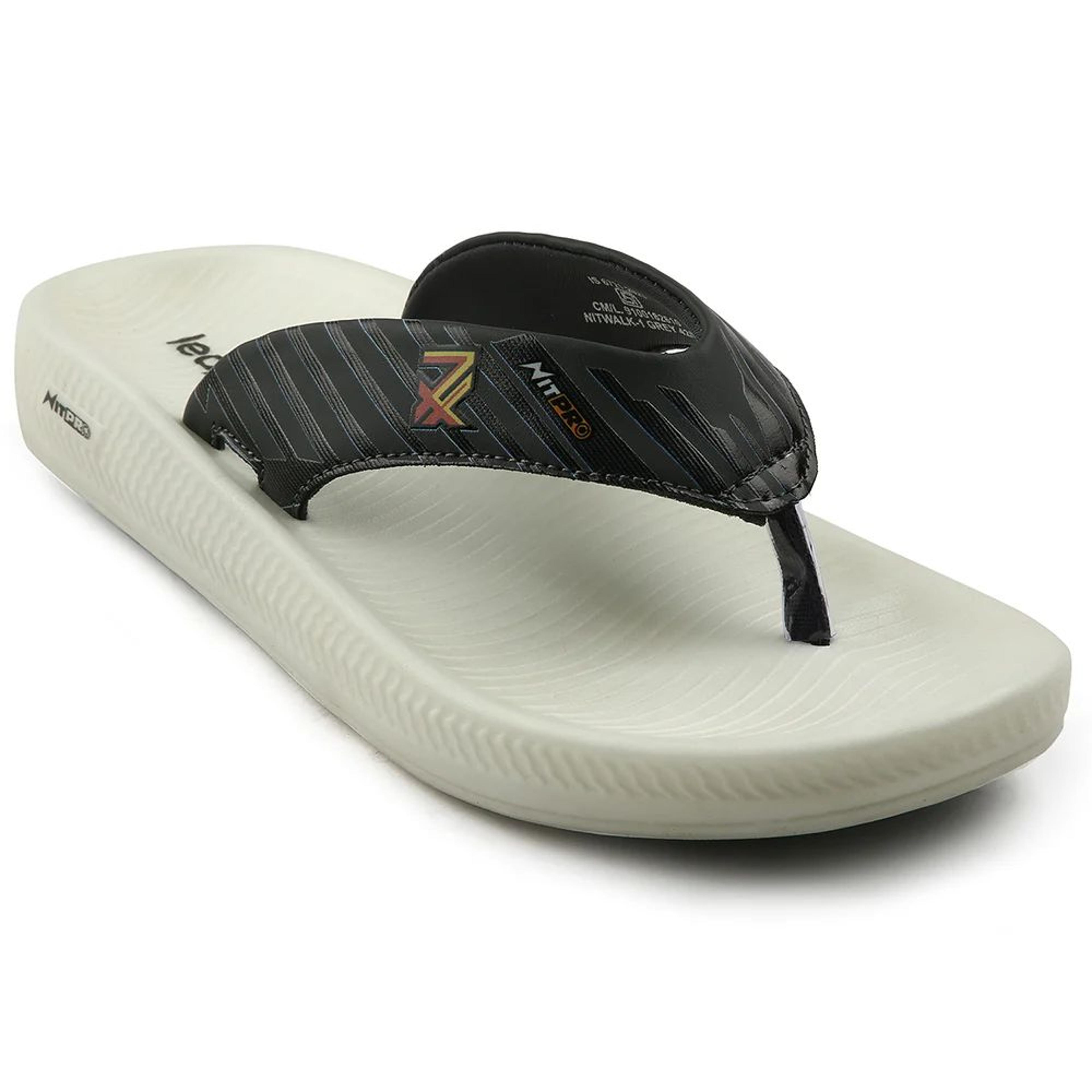 Leap7x Grey Casual Flip Flop For Men NITWALK-1 By Liberty