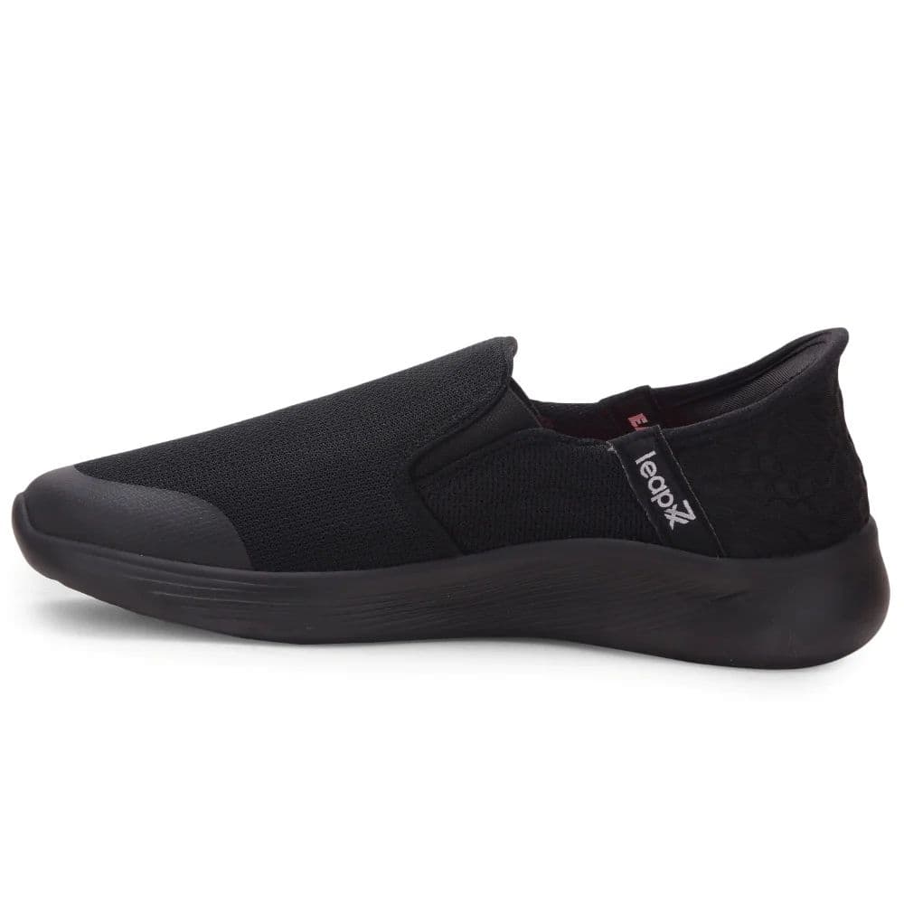 Leap7x Black Sports Non Lacing Walking Shoes For Men EZZAR-1 By Liberty — photo 3