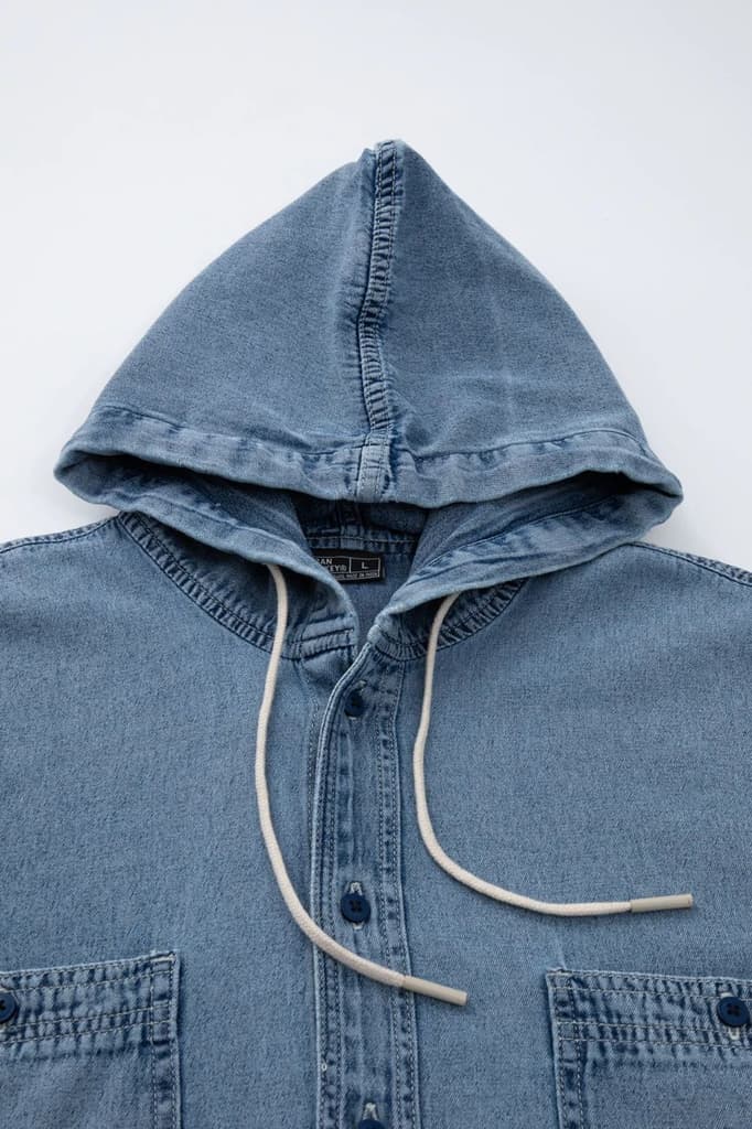 Hooded Denim Shirt — photo 8