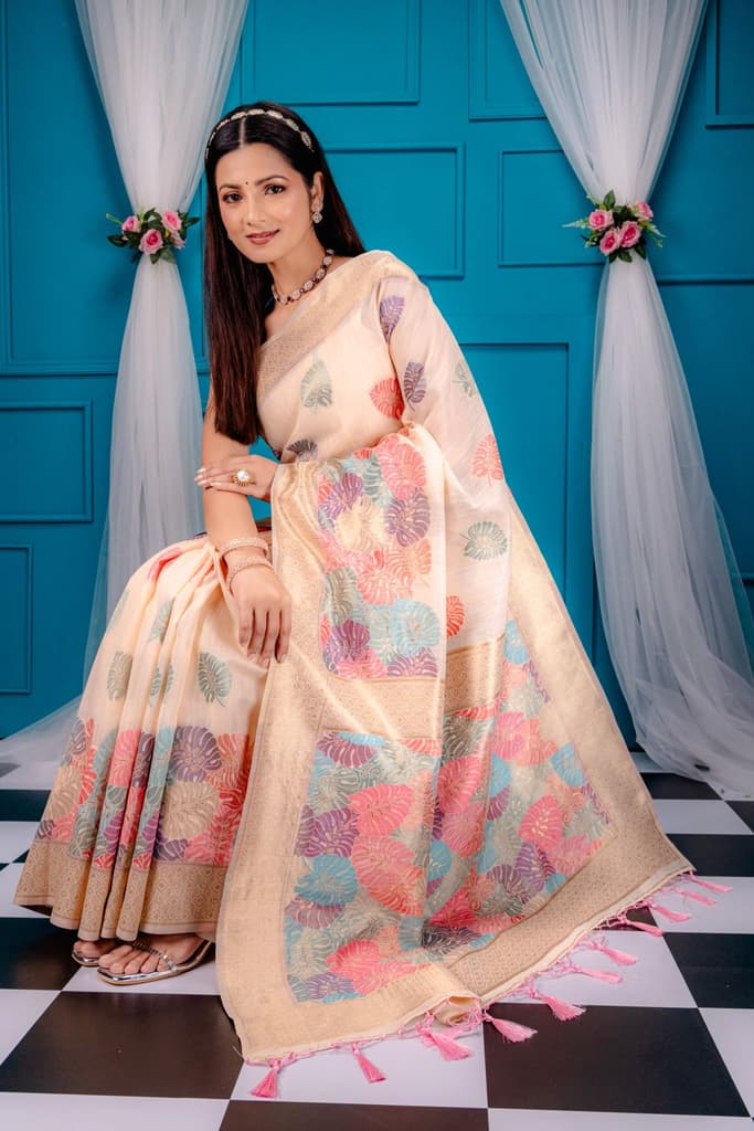 Mimosa Women's Woven Design Banarasi Style Art Silk Saree With Blouse Piece : SA00001787PCFREE — photo 5