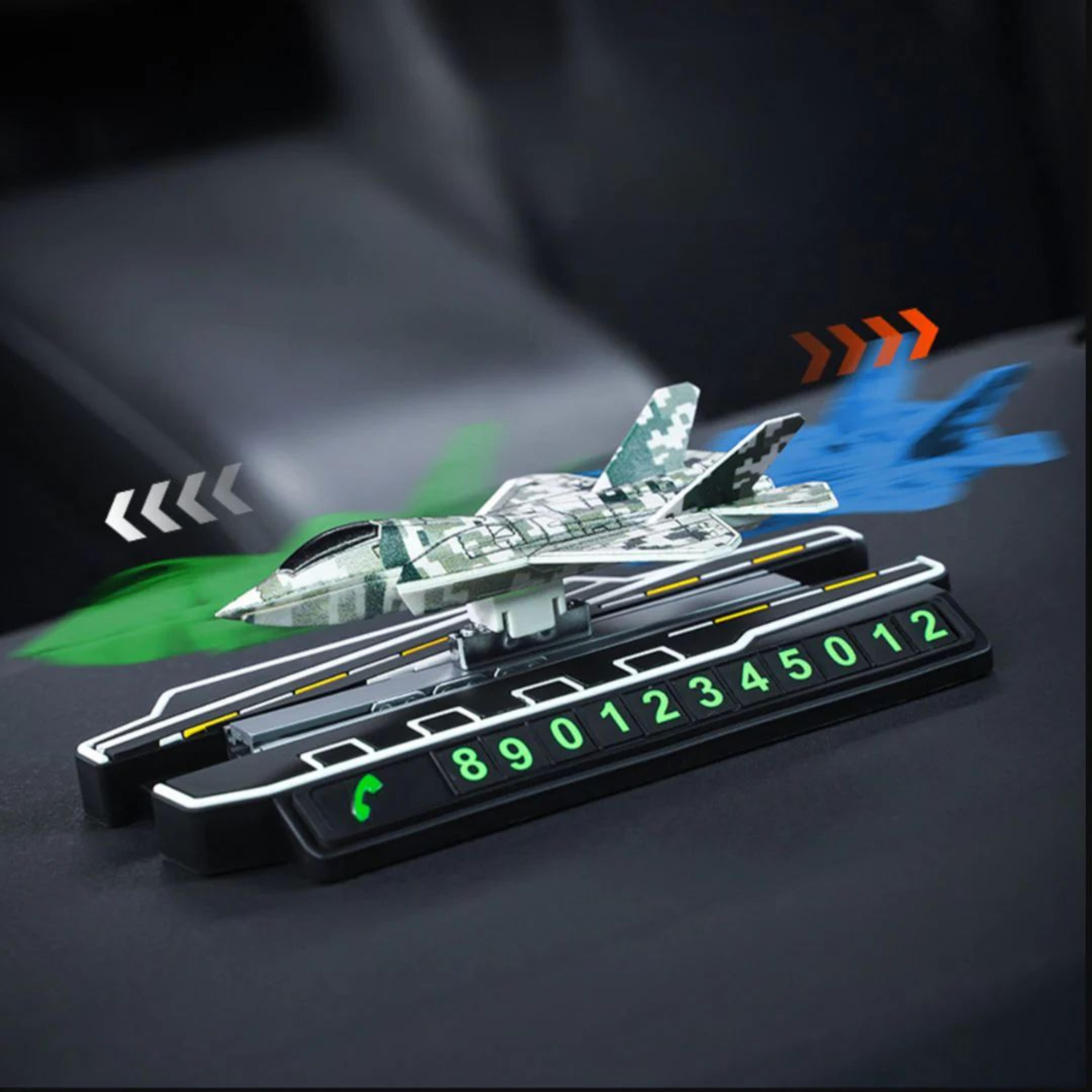 Sliding Fighter Jet Dashboard Decor – With Hidden Phone Number Display