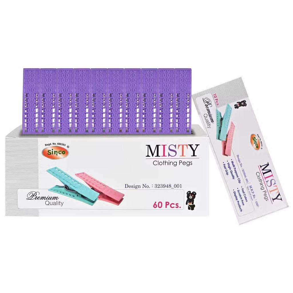 Sinco Misty Cloth Clips / Cloth Pegs - Pack of 1 (10 Pieces) - Purple — photo 2