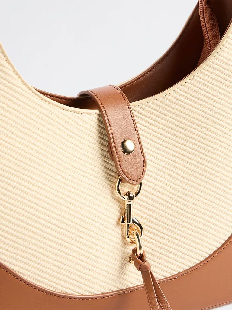 Westside Cream Textured Canvas Shoulder Bag — photo 3