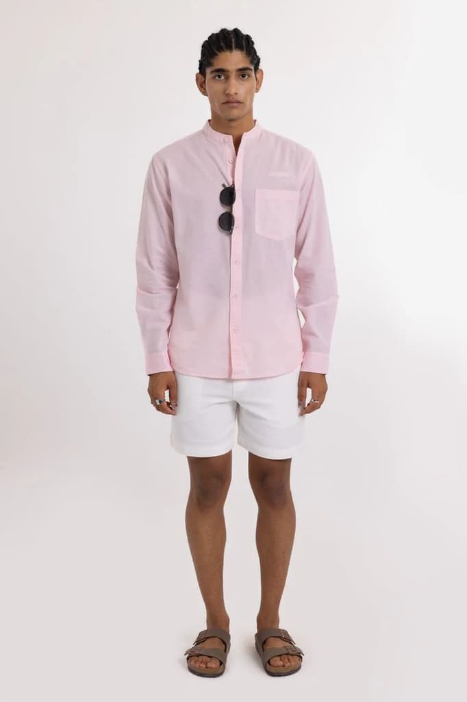 Linen Shirt // Baby Pink — S