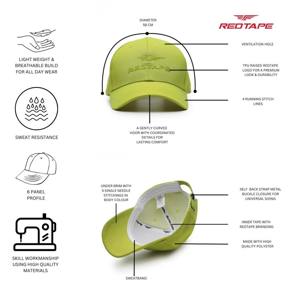 Unisex Neon Green Solid Polyester Baseball Cap with Adjustable Strap — photo 4