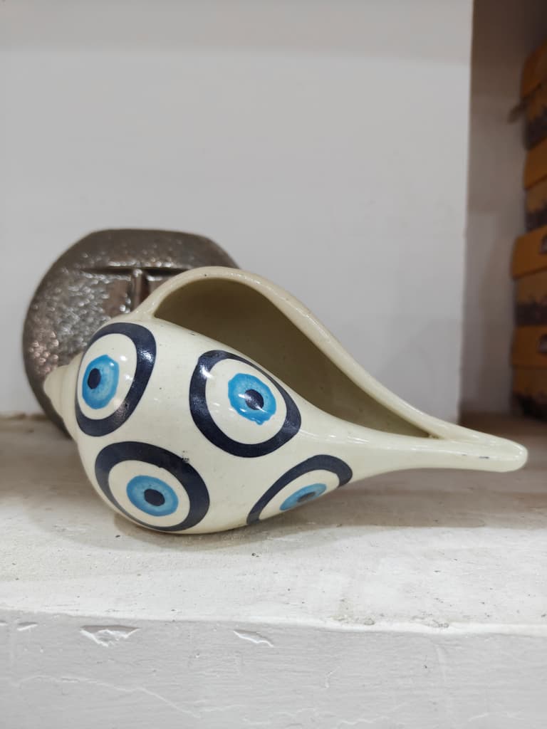Blue Eye Shell | Decorative | Ceramic | Blue