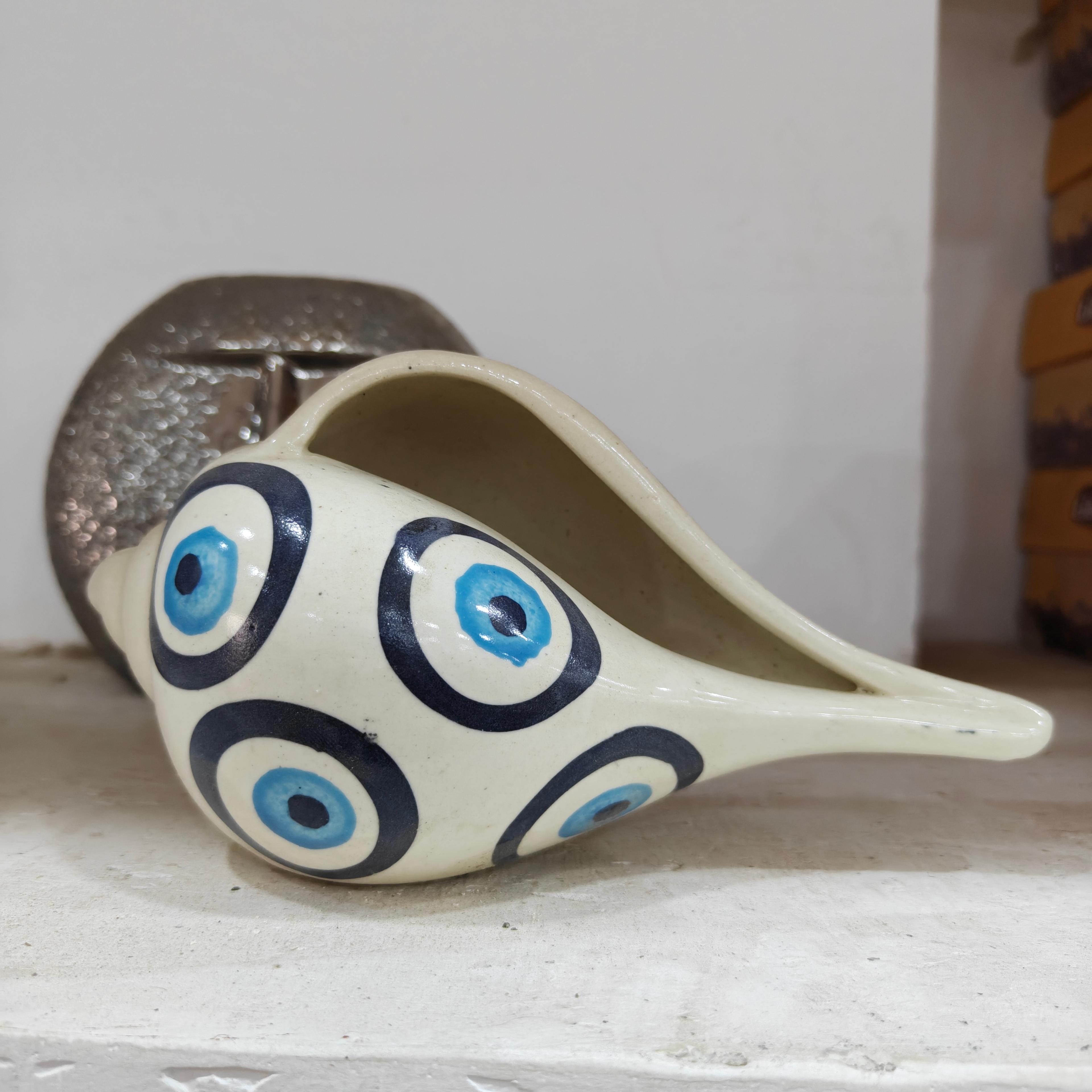 Blue Eye Shell | Decorative | Ceramic | Blue