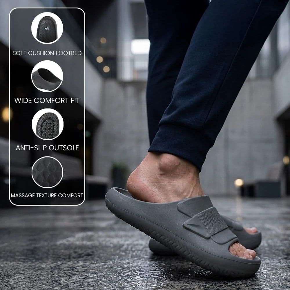 A-HA Dark Grey Casual Slides For Men DREAMWALKM By Liberty — photo 2