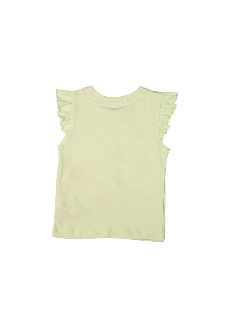 HOP Kids Girls Lime Green Embroidered Cotton T-Shirt — photo 4