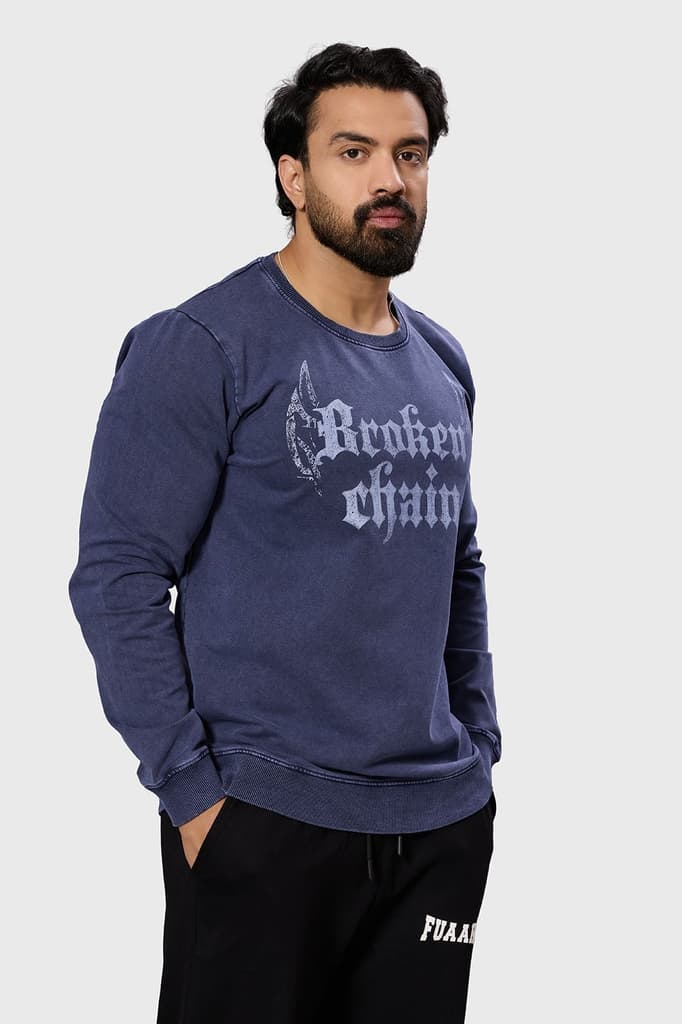 Shadow Washed Sweatshirt Navy — photo 2